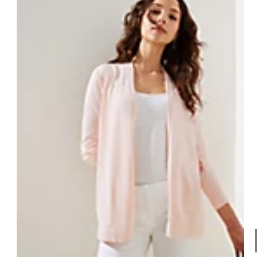 LOFT Swingy Open Cardigan - Small - Ballet Rosebud Pink